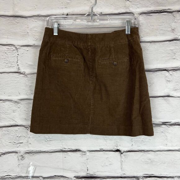 J. Crew Women's A-Line Corduroy Mini Skirt Brown Size 2 Casual - Picture 6 of 7